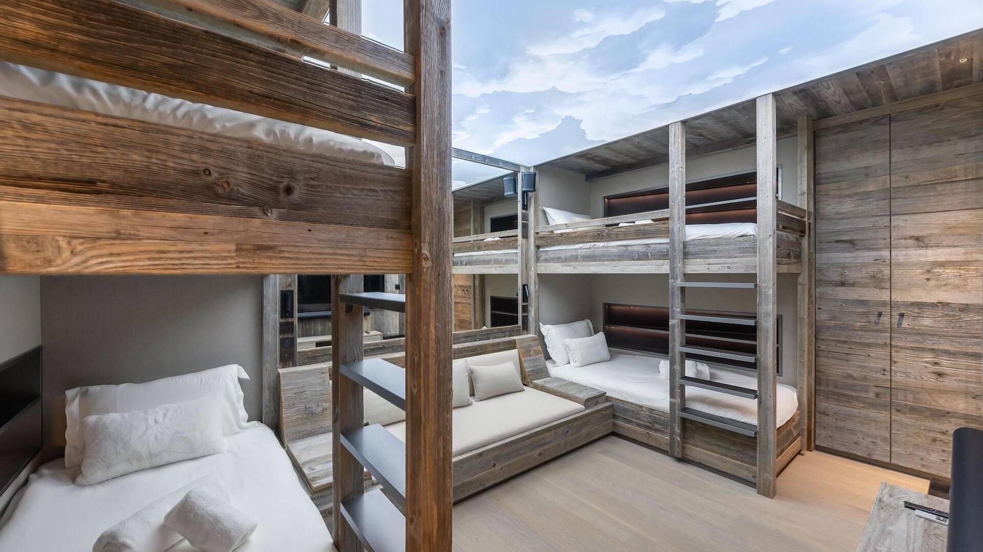 bedroom with sets of bunk beds
