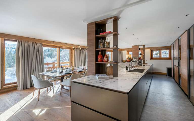 contemporary kitchen with cooking island