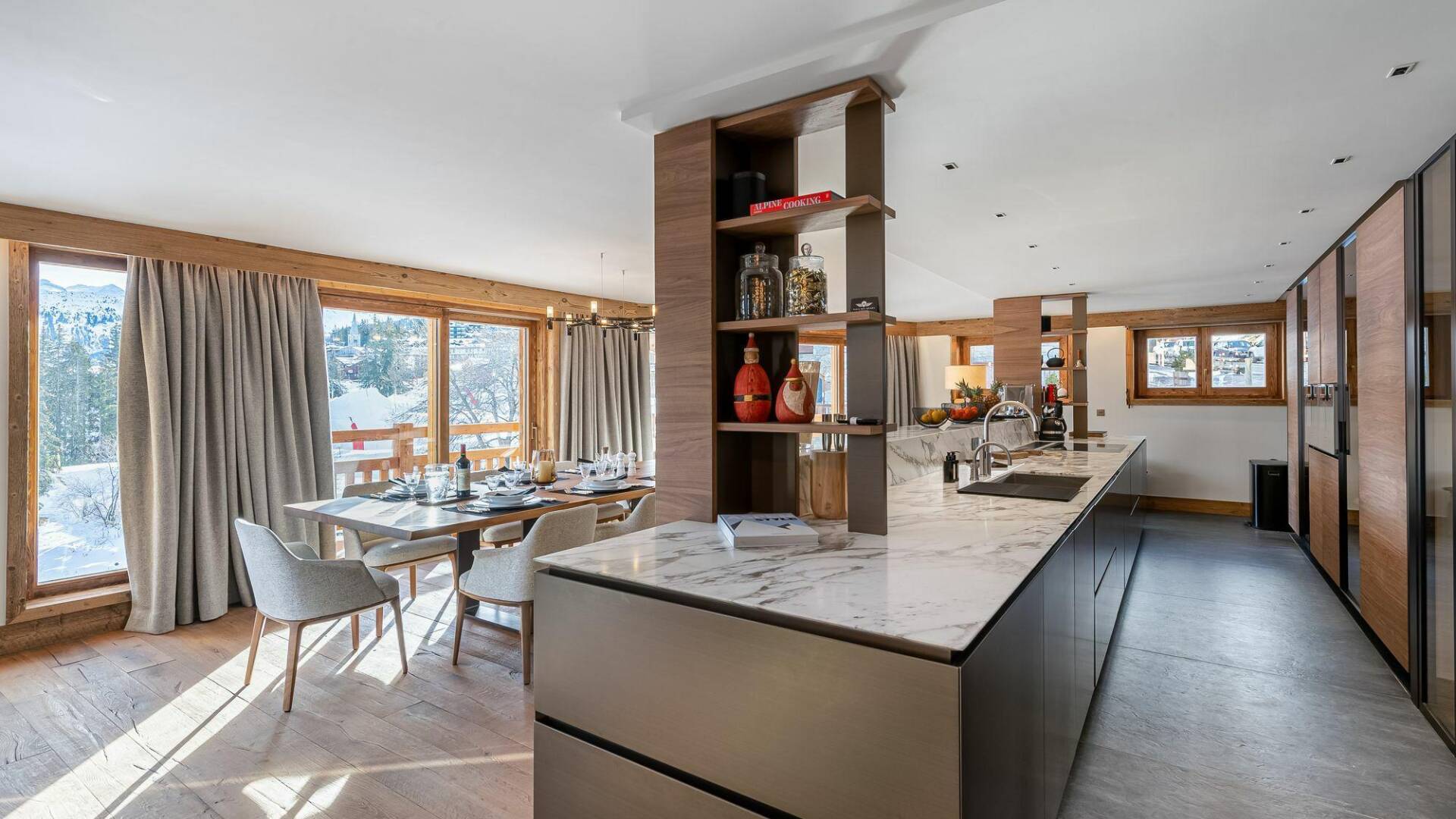 luxury alpine retreat Chalet Bois de Rose for rent for mountain getaway in Courchevel, French Alps