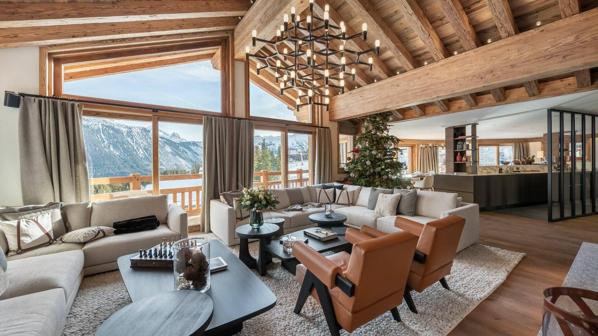 exclusive living room with French windows