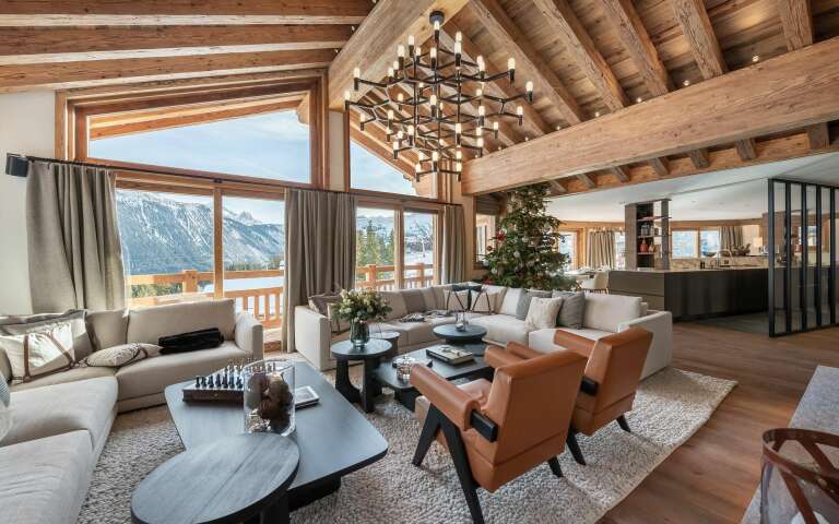 exclusive living room with French windows
