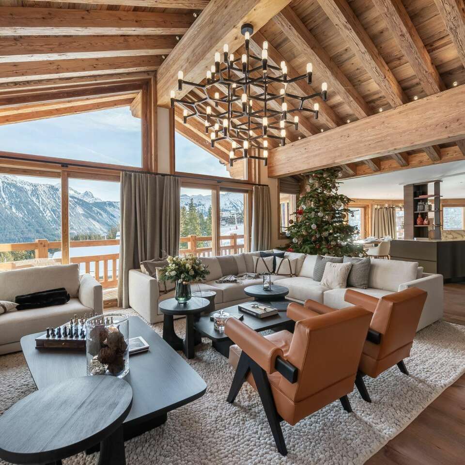 exclusive living room with French windows