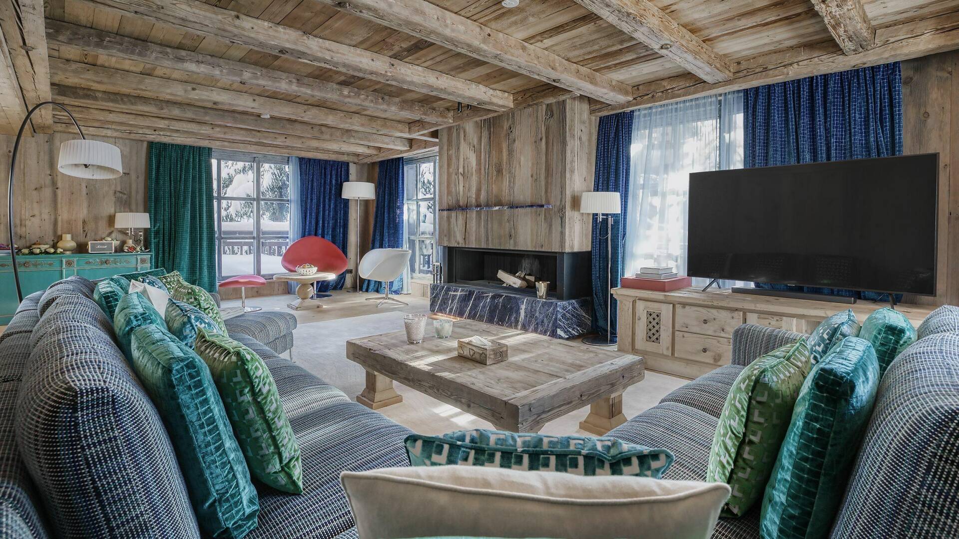 living room with TV