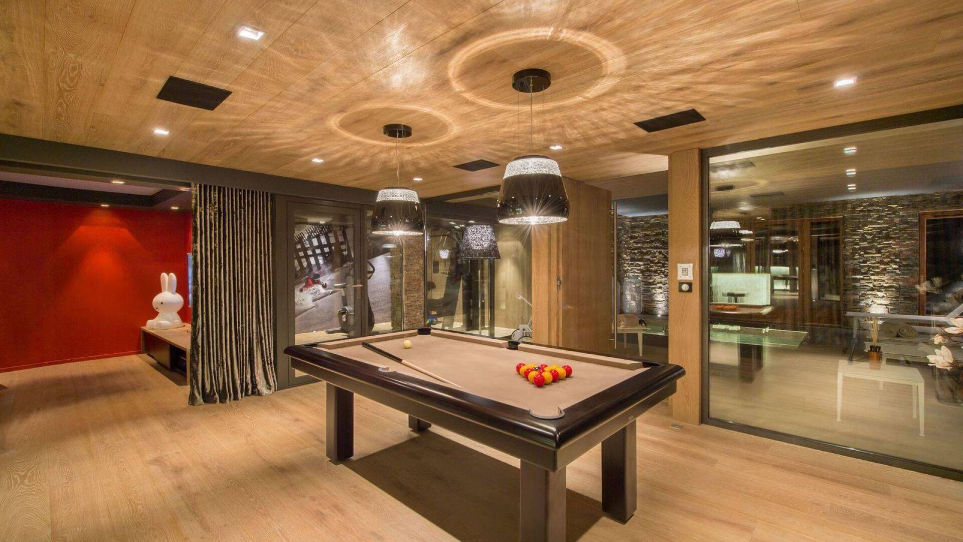 games room with billiard table
