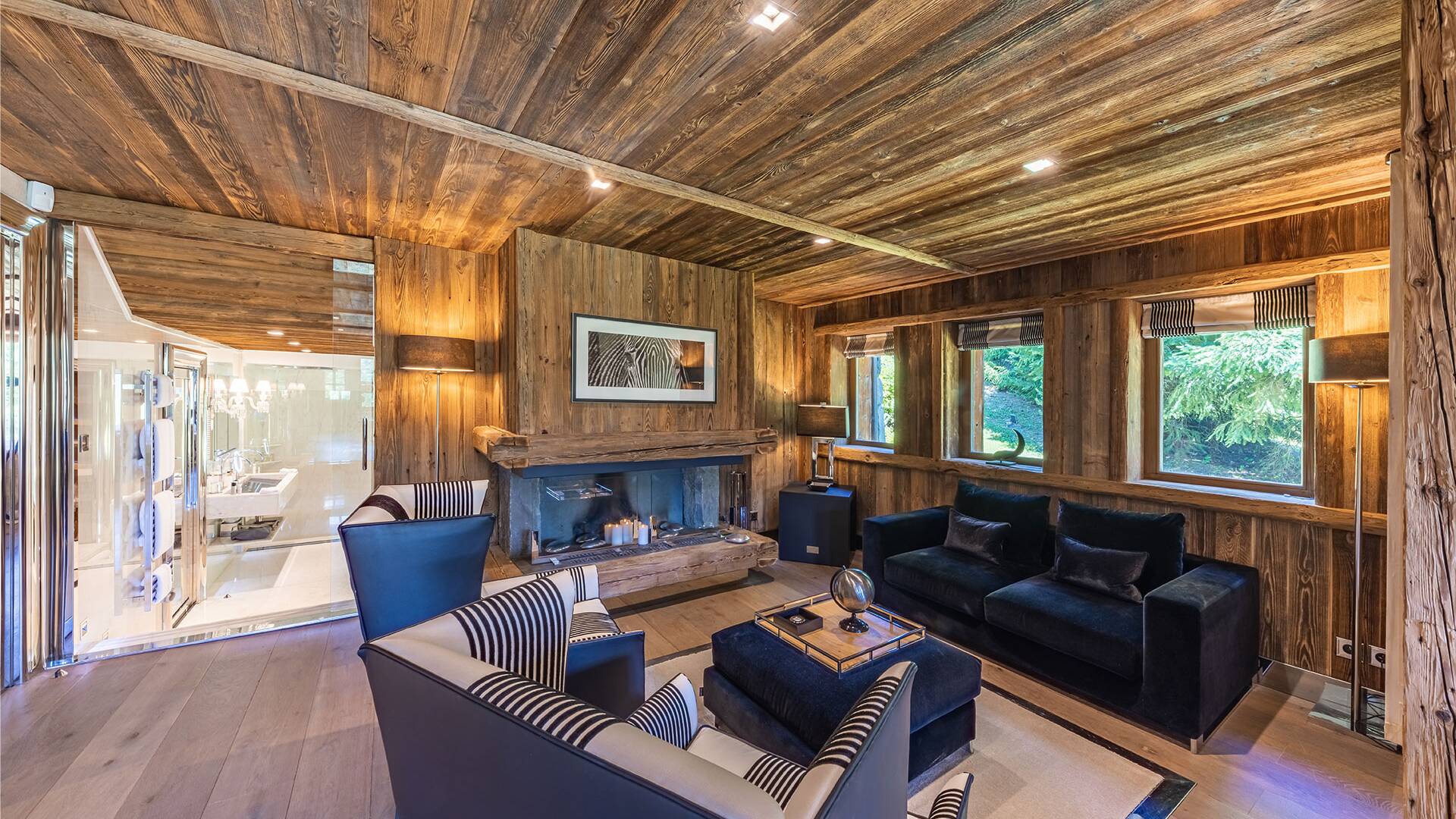 cosy sitting area with fireplace