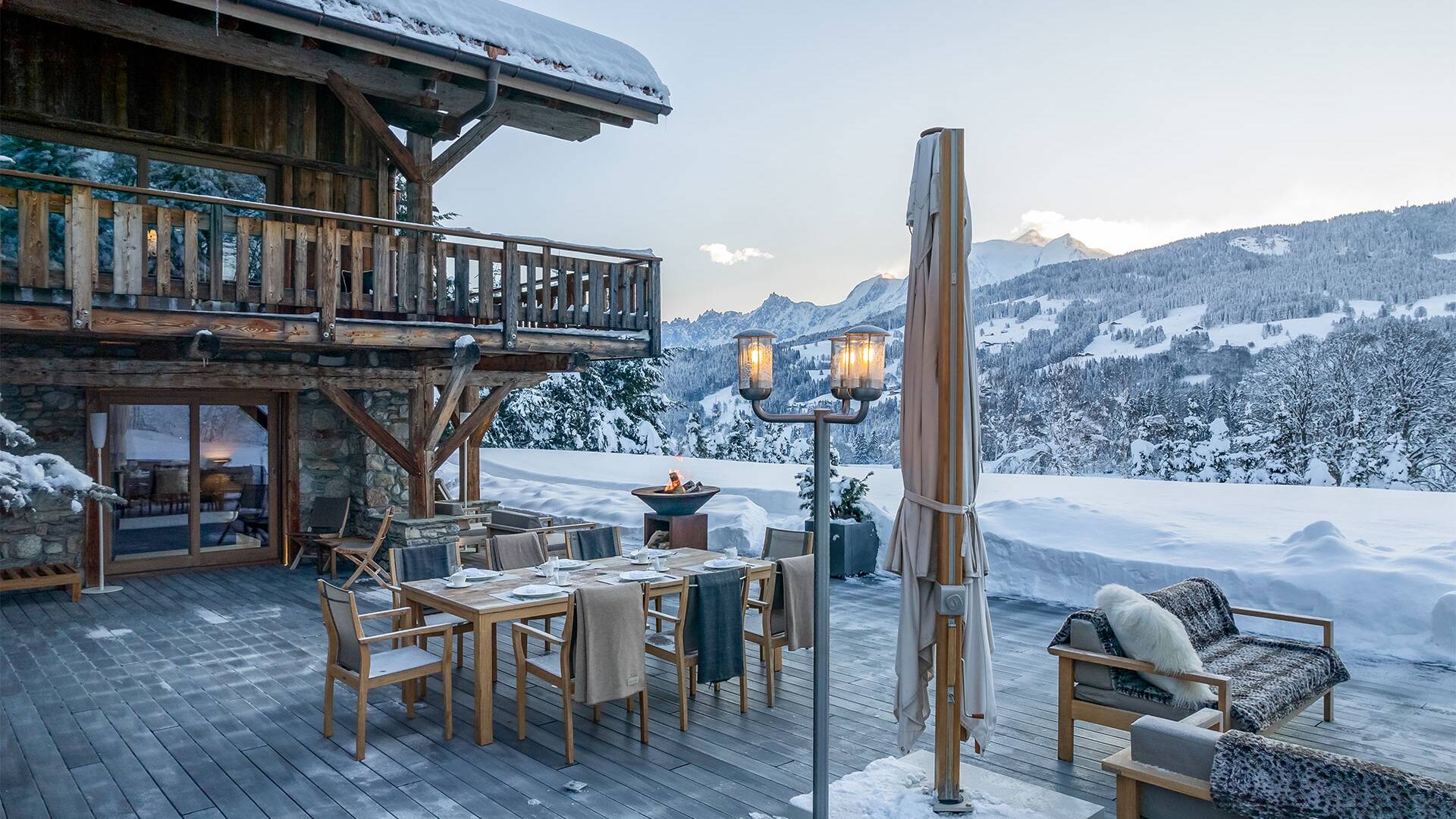 top luxury mountain retreat Chalet Ultima Megève for rent France, French Alps