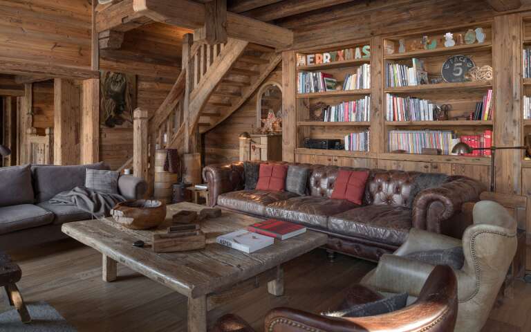 living room with large sofas