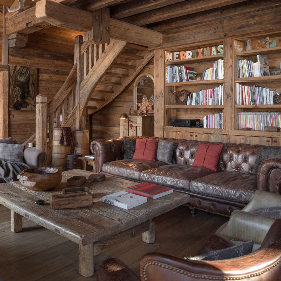 living room with large sofas