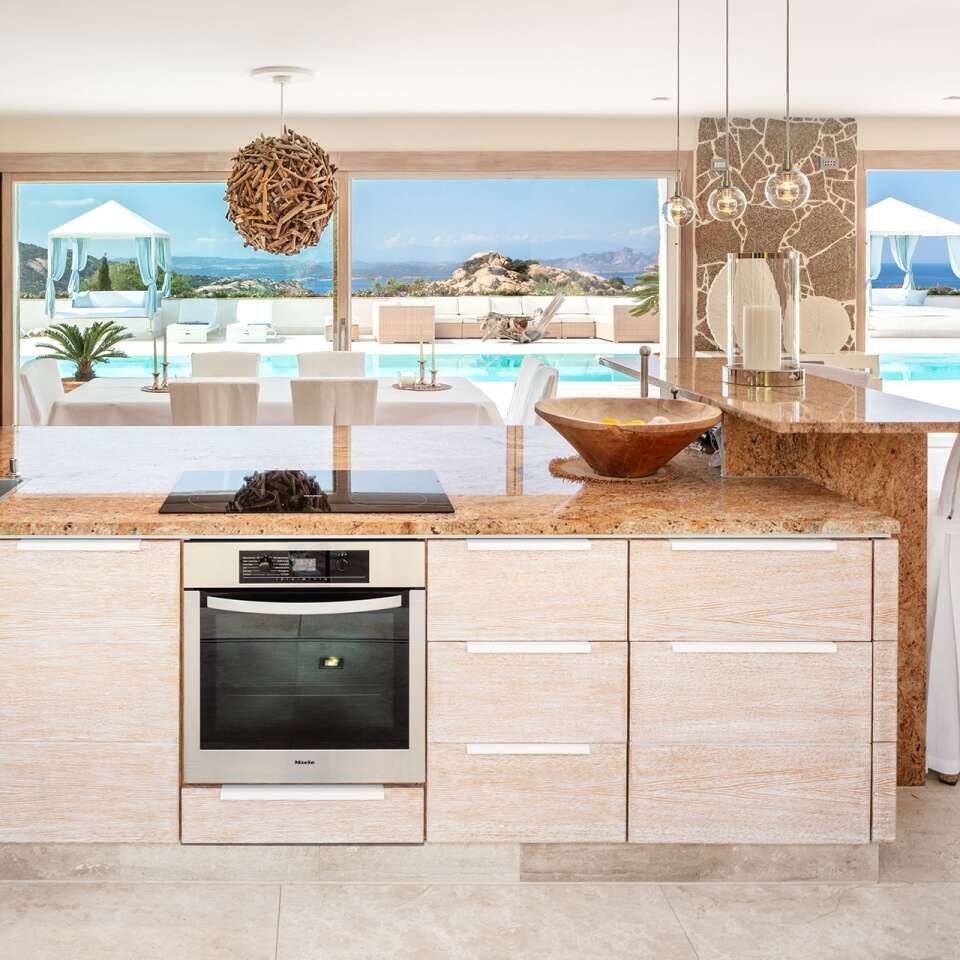 elegant open space with gourmet kitchen