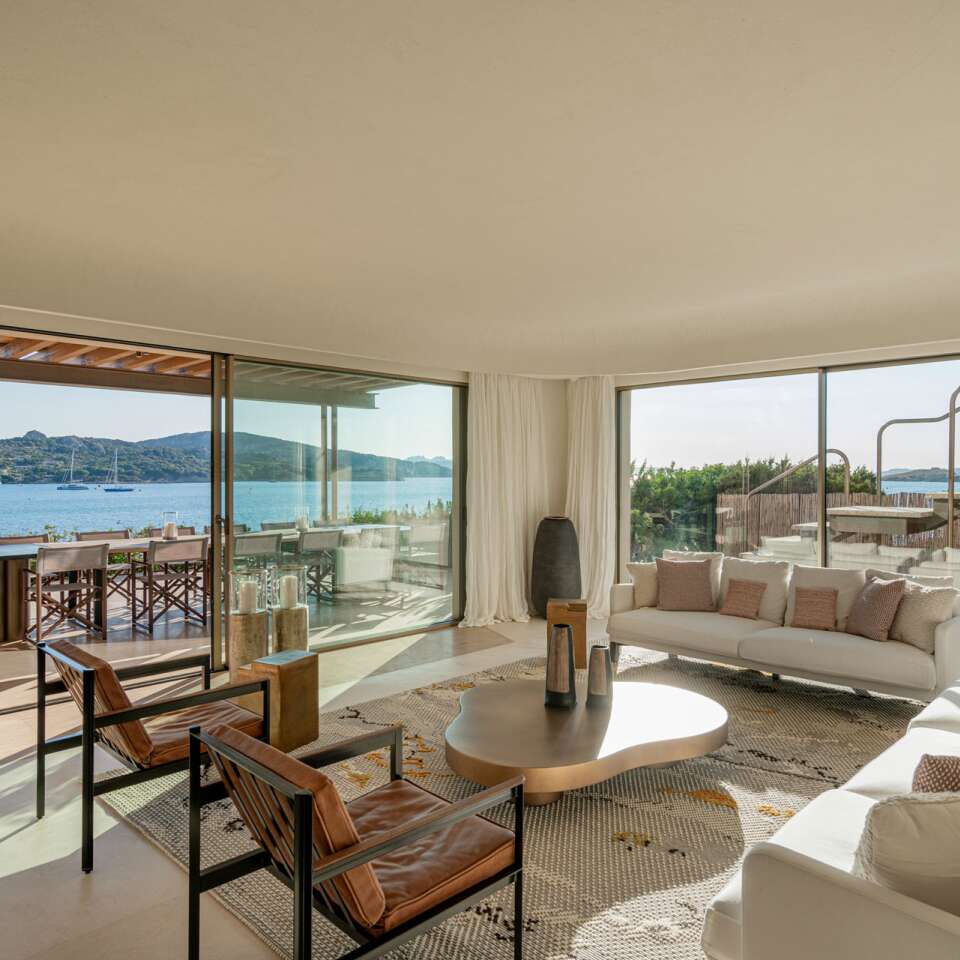 spacious living room with sea view
