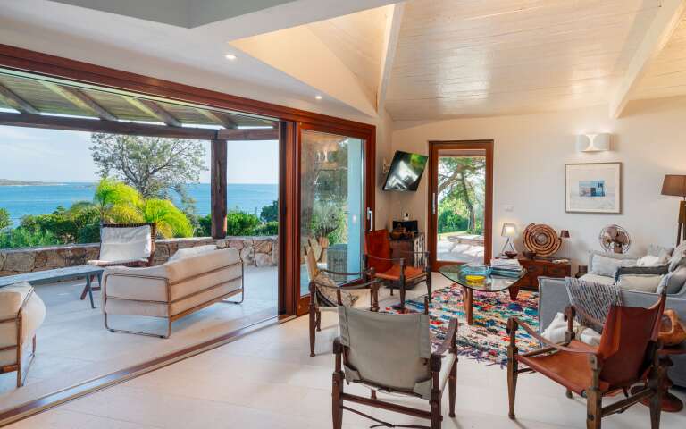 living room with French doors