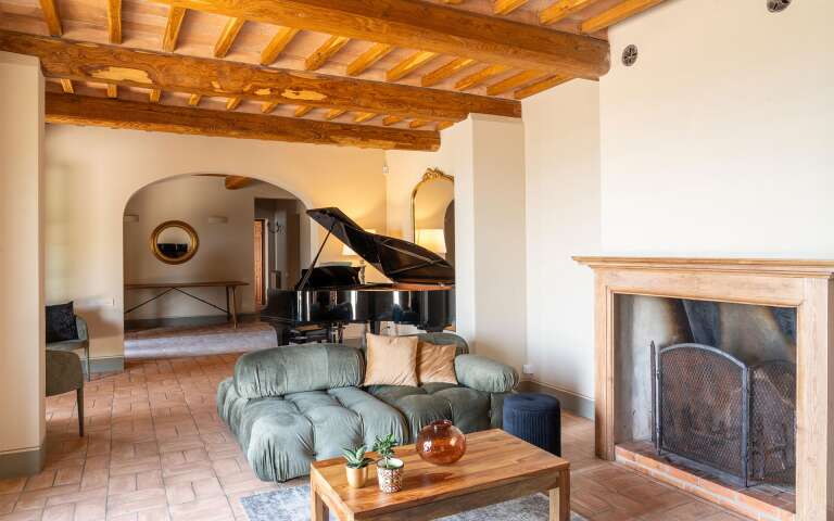 ground floor, living room with fireplace