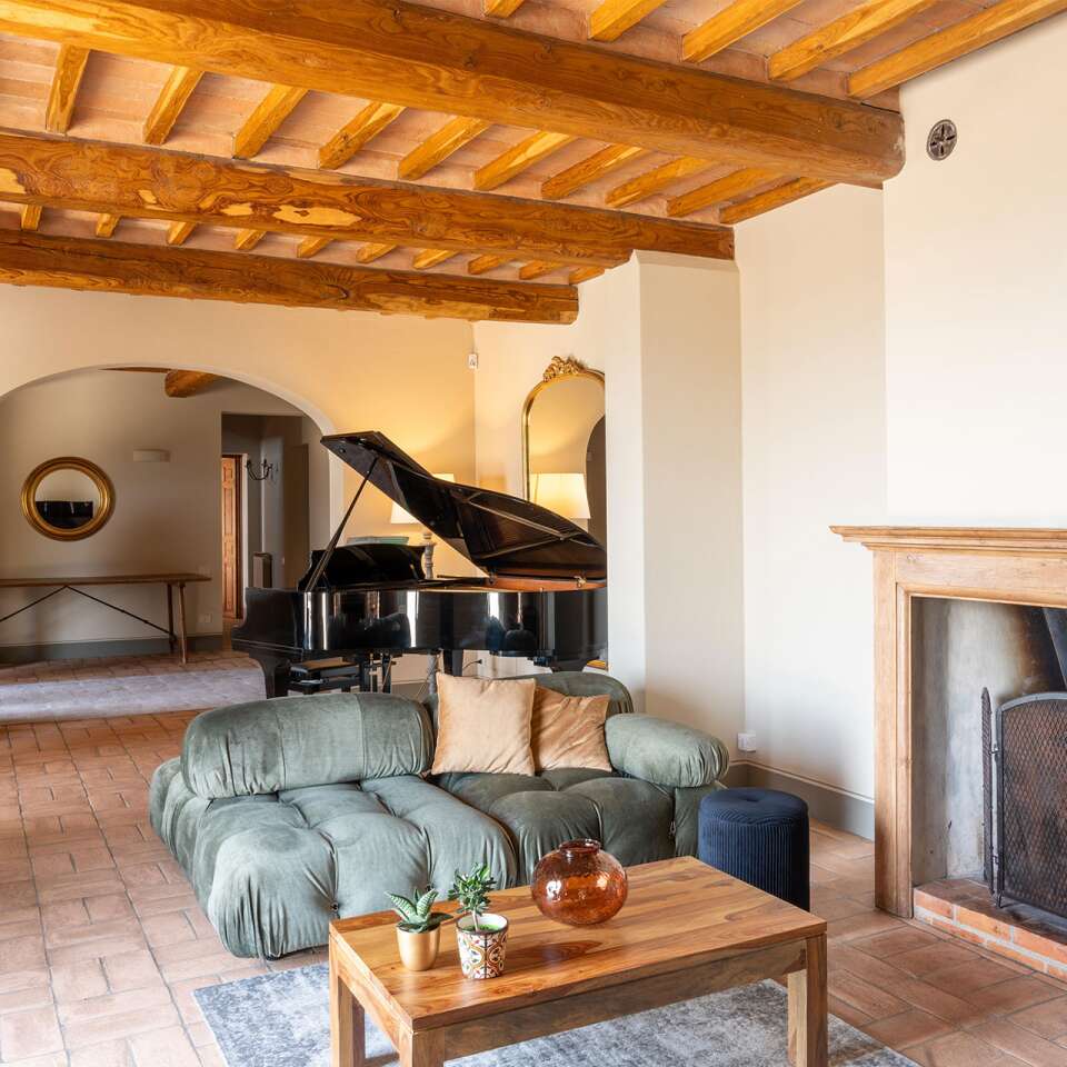 ground floor, living room with fireplace