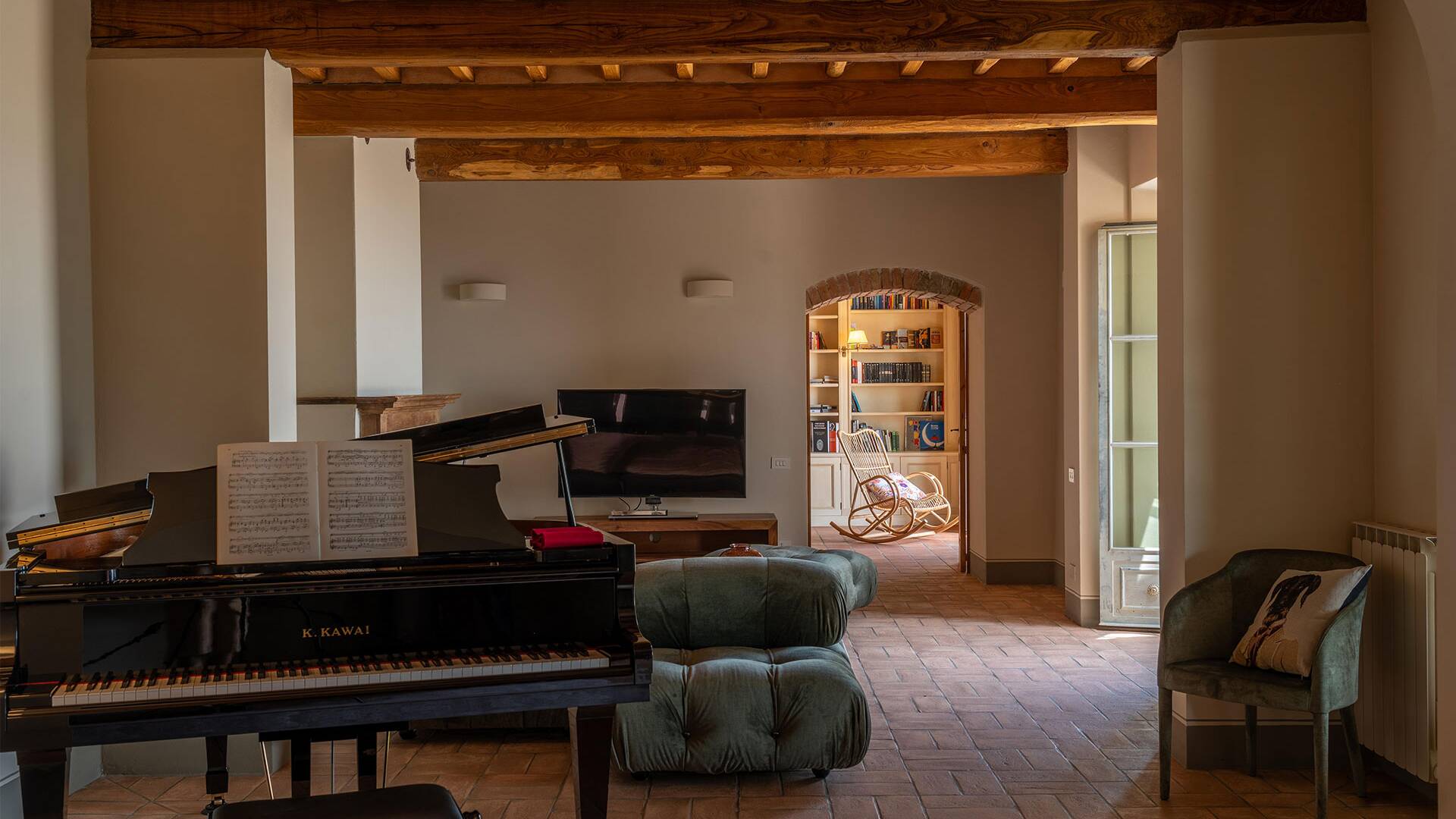 ground floor, living room with piano