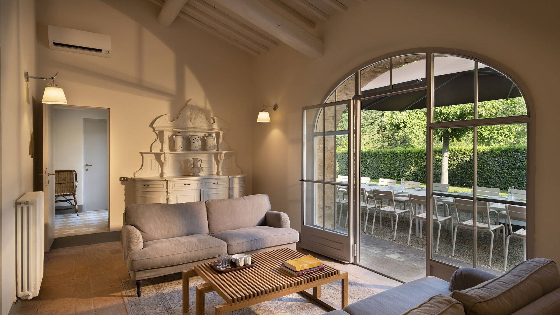 living space with comfortable sofa