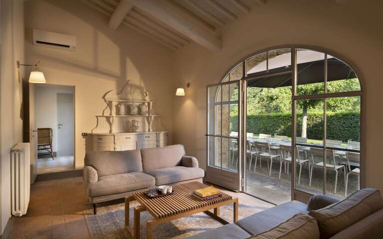 living space with comfortable sofa