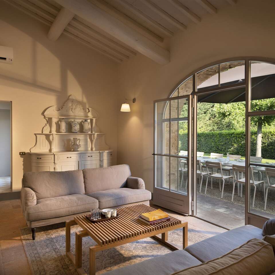 living space with comfortable sofa