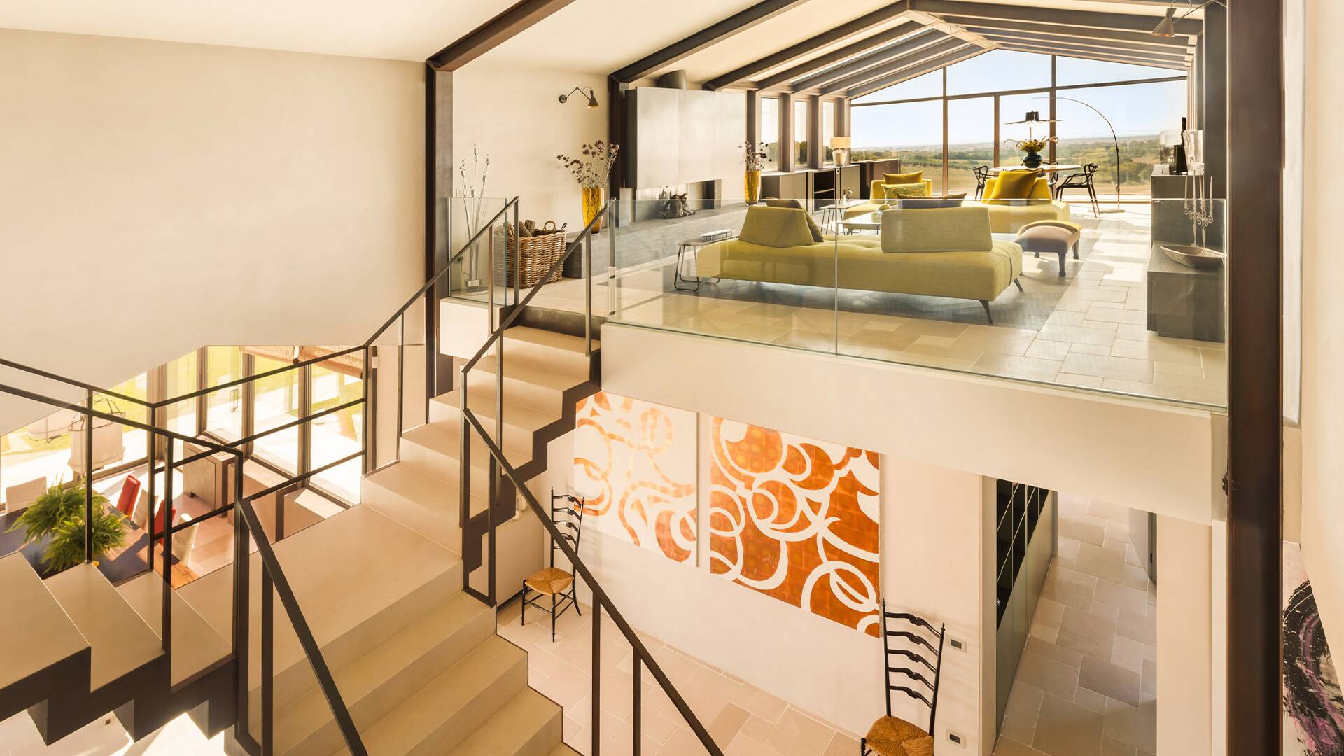 entrance and modern living room 
