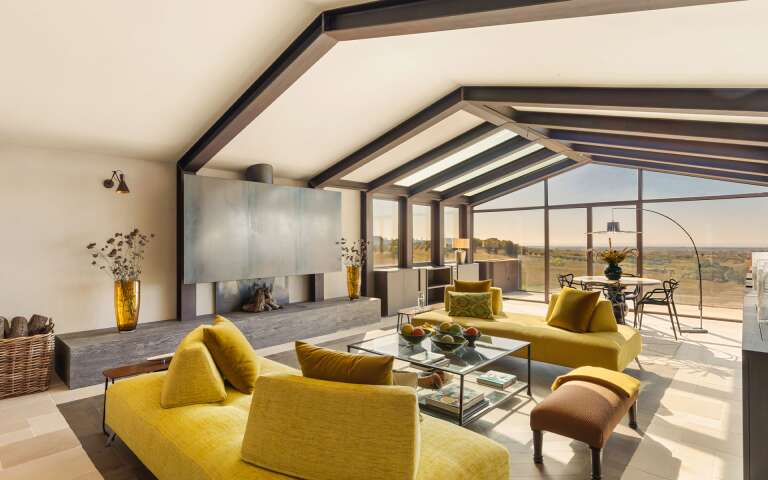 living room with French windows 