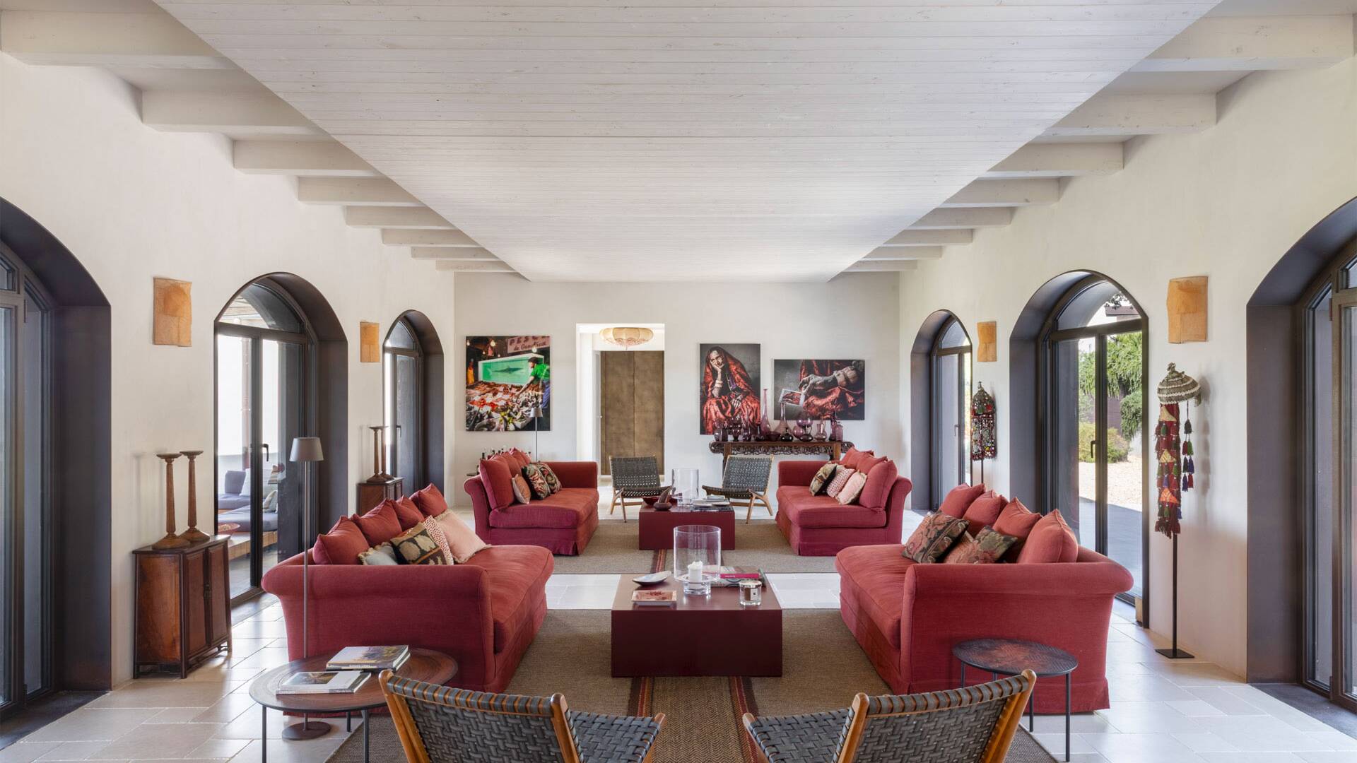 large living room with comfortable sofas