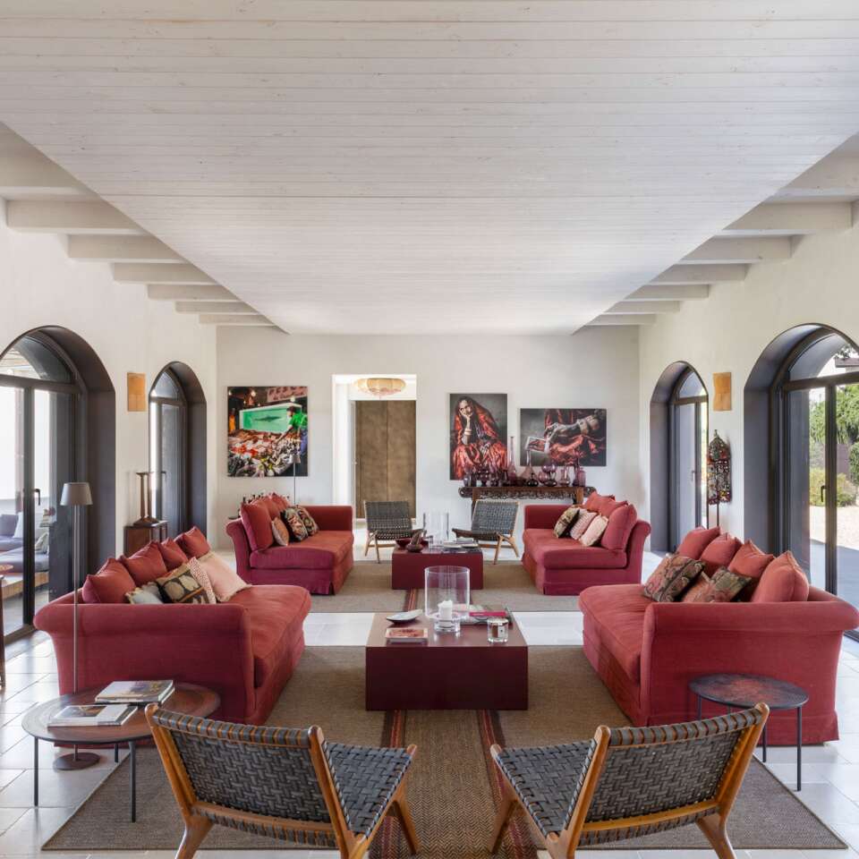 large living room with comfortable sofas