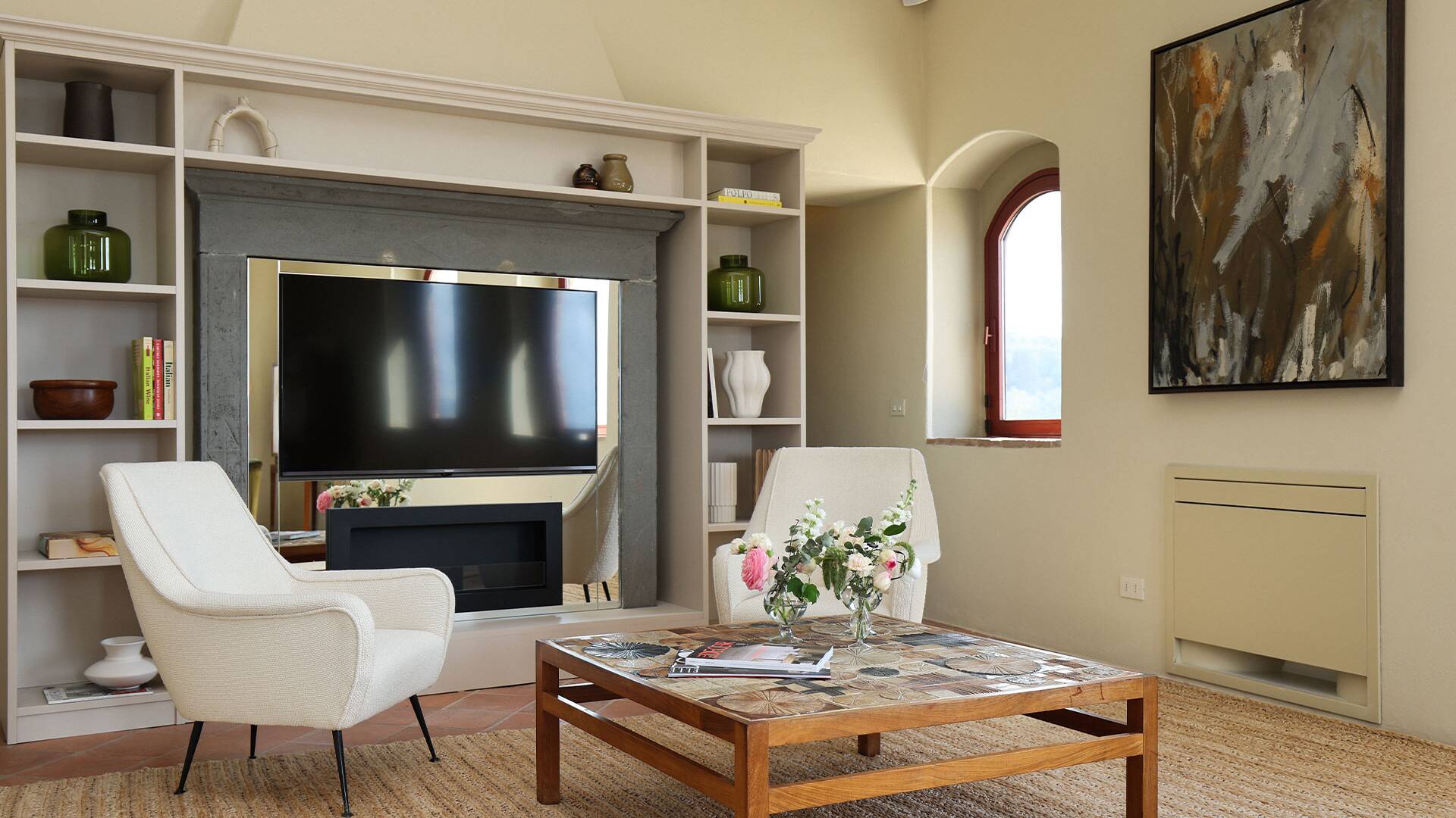 living room with TV
