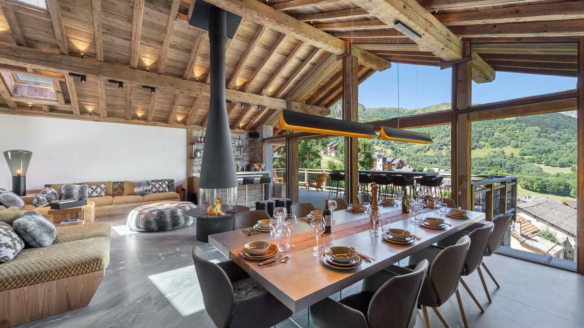 dining table with panoramic view