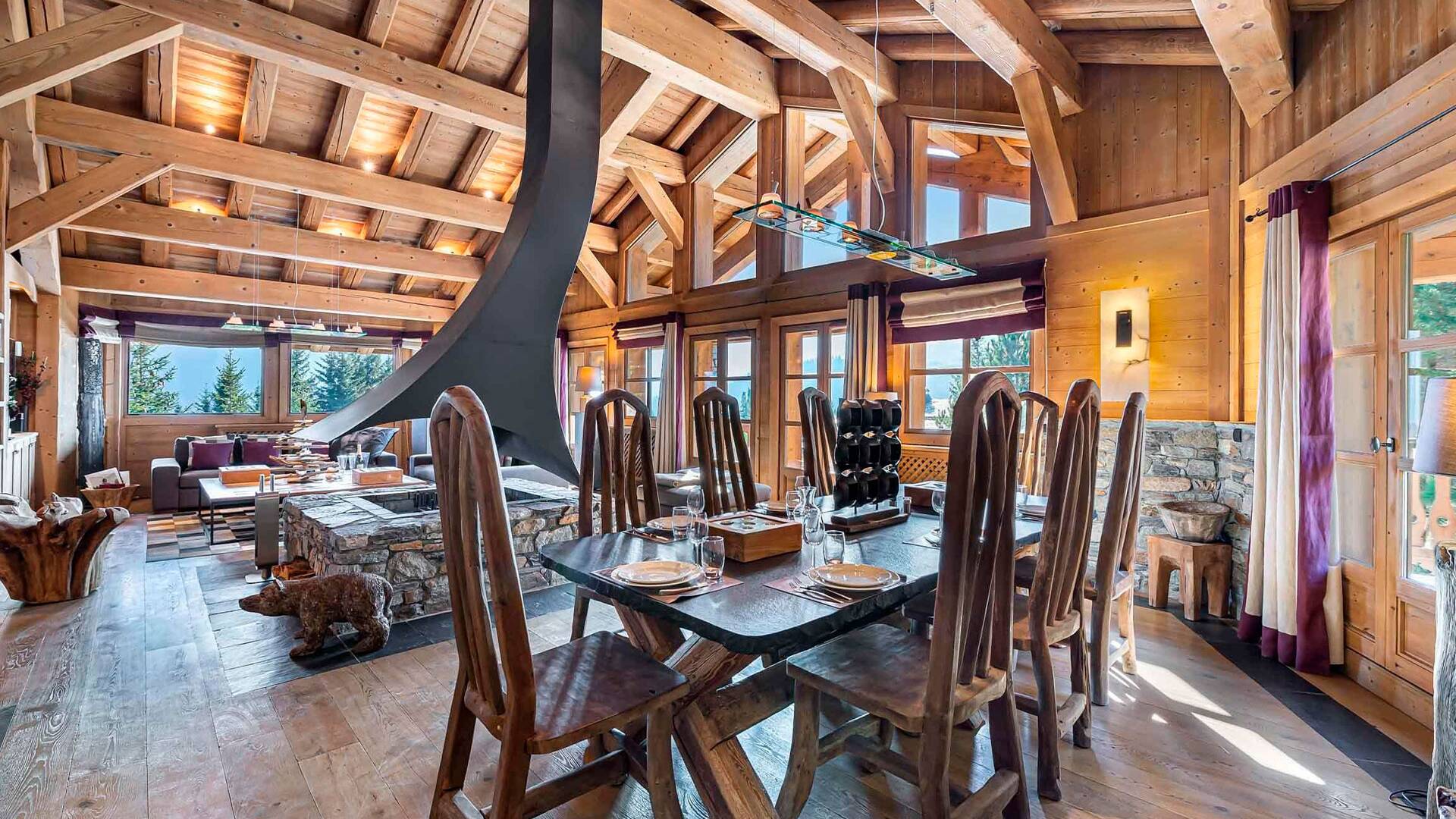 dining table in the open space living area