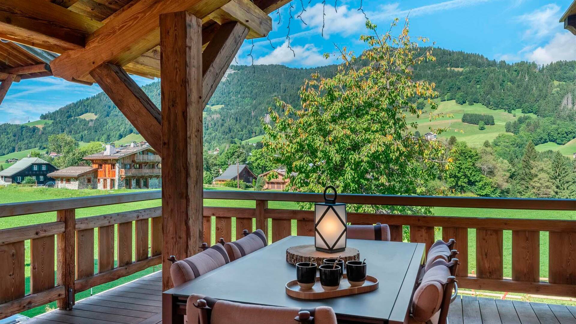 balcony dining table with stunning view