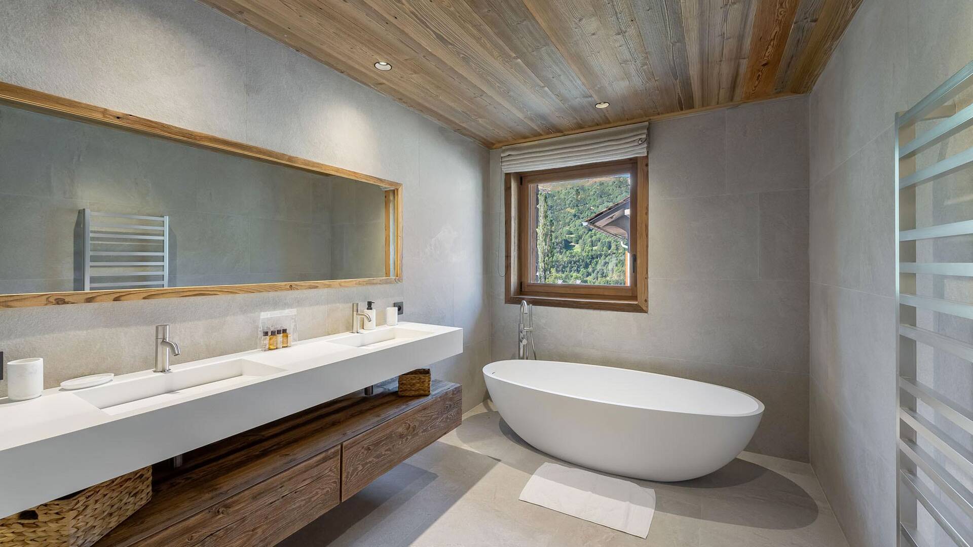 luxury bathroom with tub