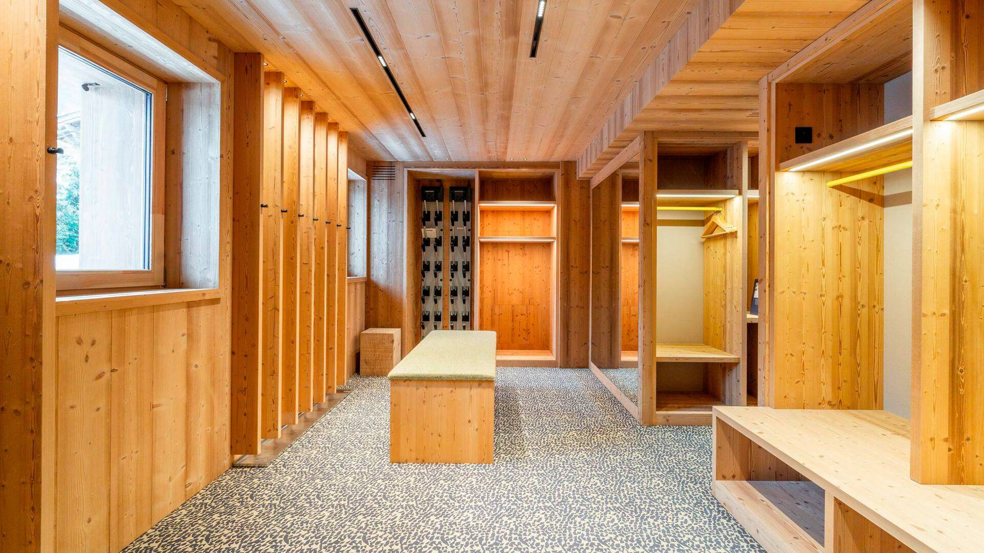 ski room with boot heater