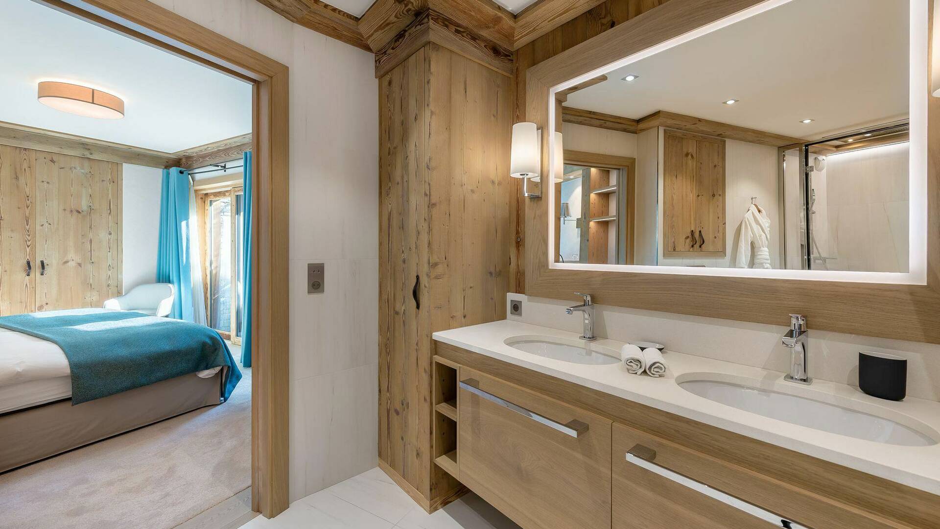 double bedroom with balcony and en suite bathroom