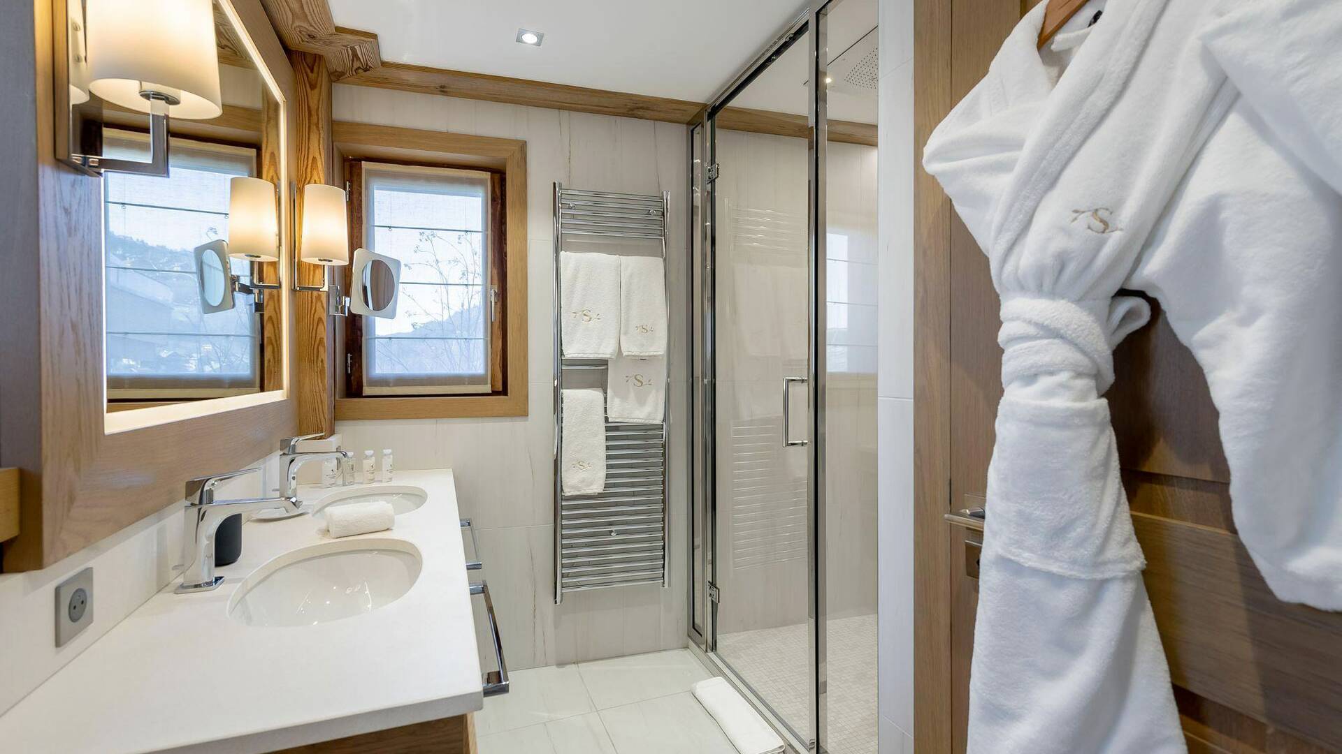 modern bathroom with walk-in shower