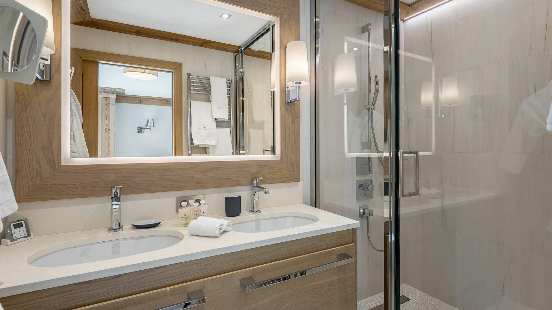 modern bathroom with walk-in shower