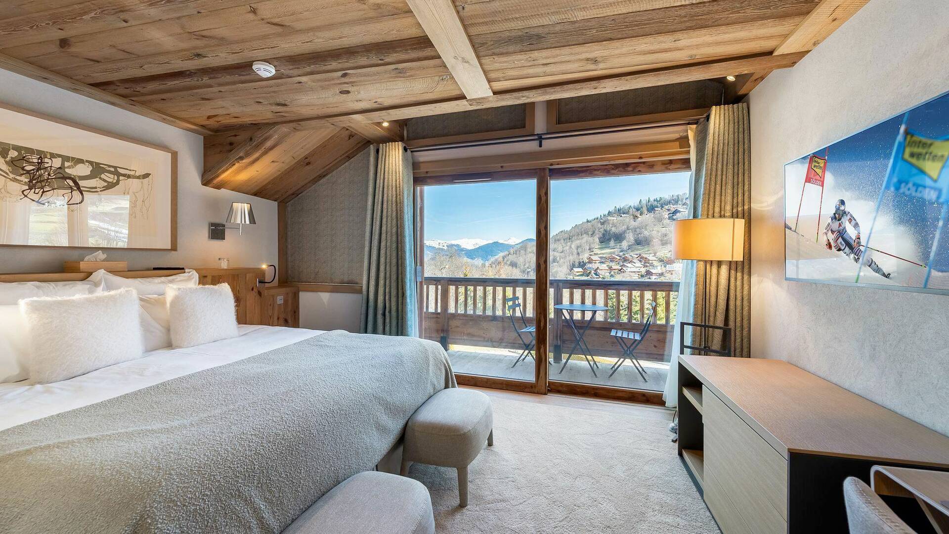 beautiful master bedroom with balcony and en suite bathroom