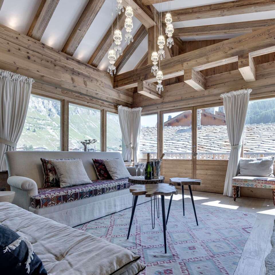 large and bright living room with comfortable sofas