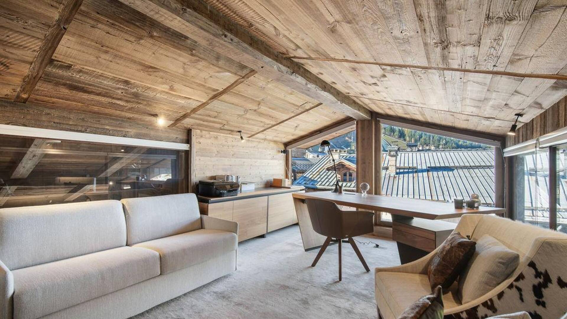 lounge area and office