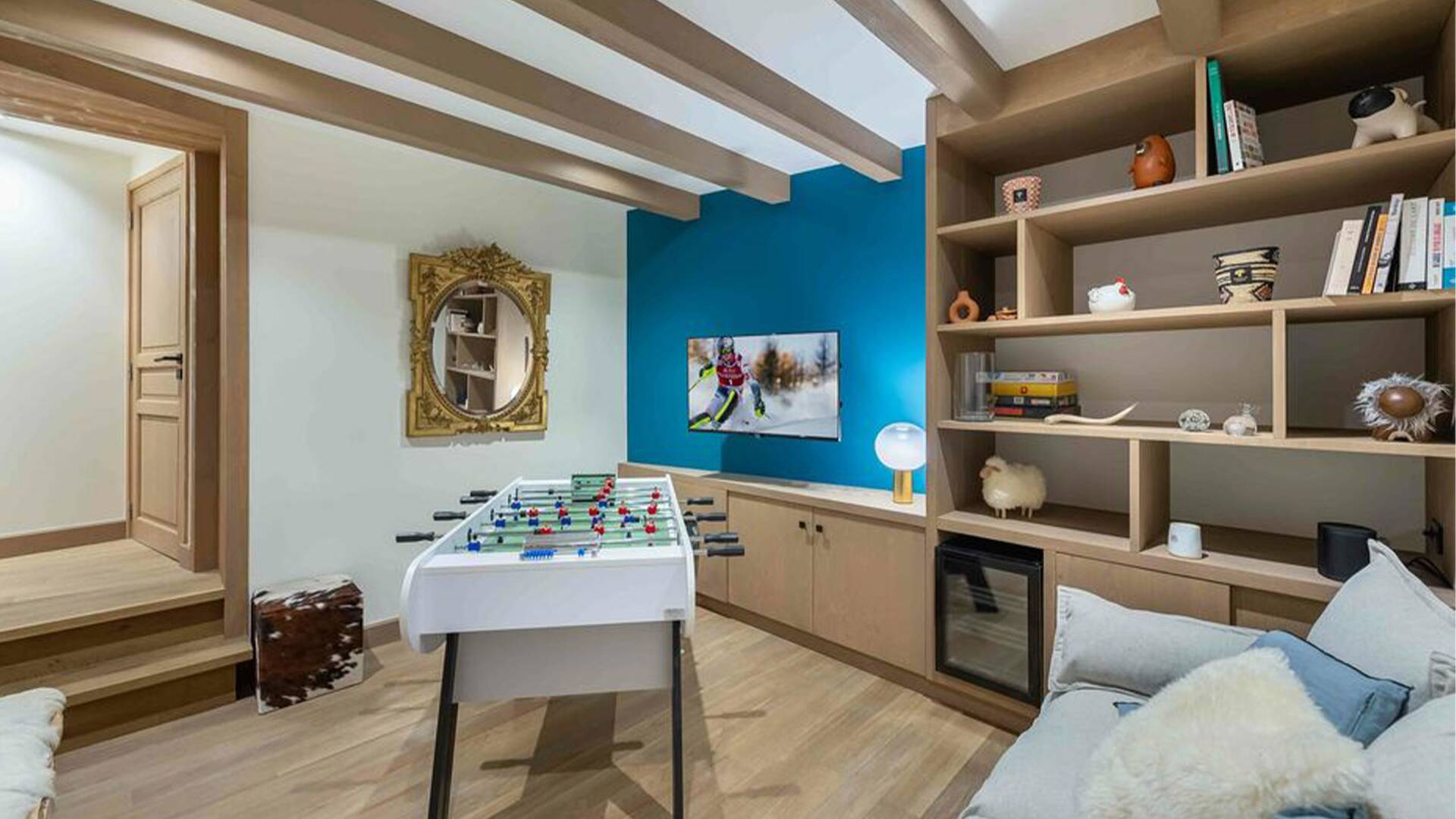 lounge area with football table