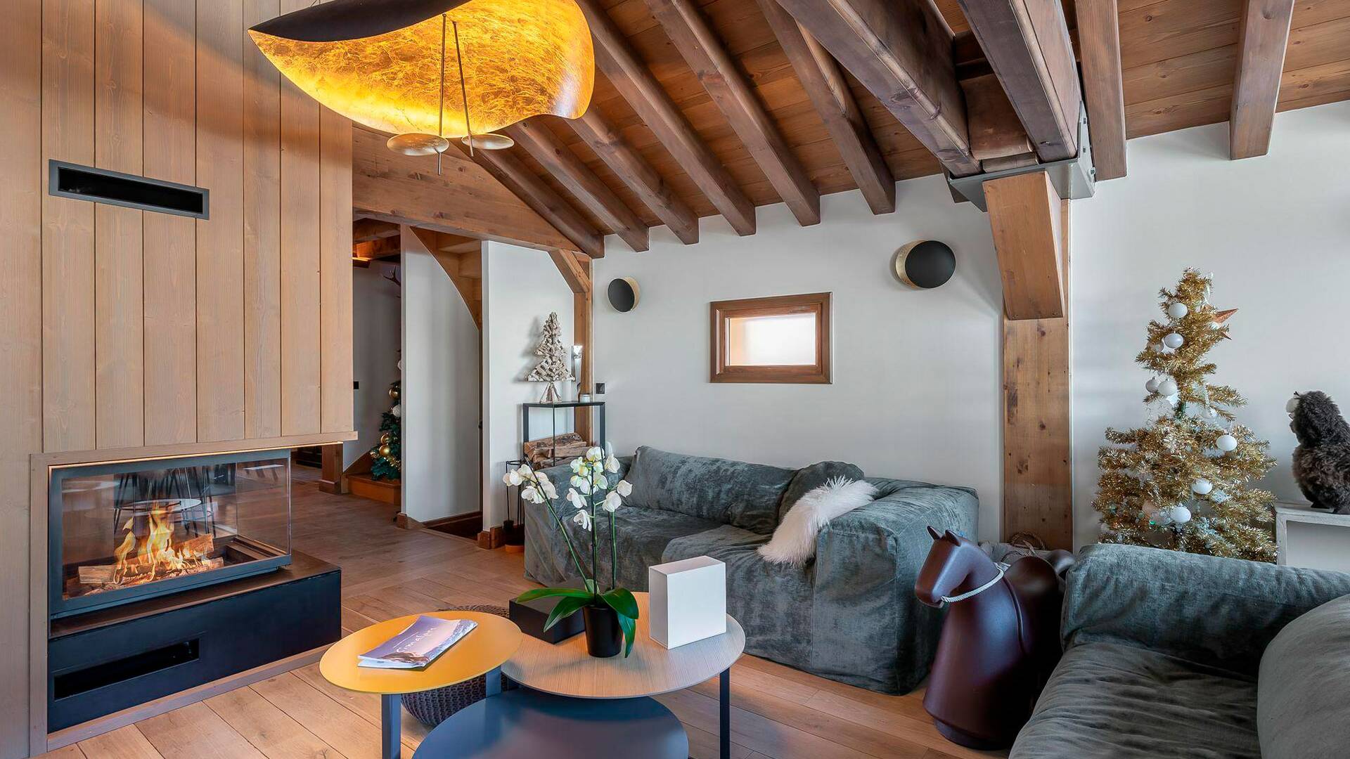 living room with fireplace