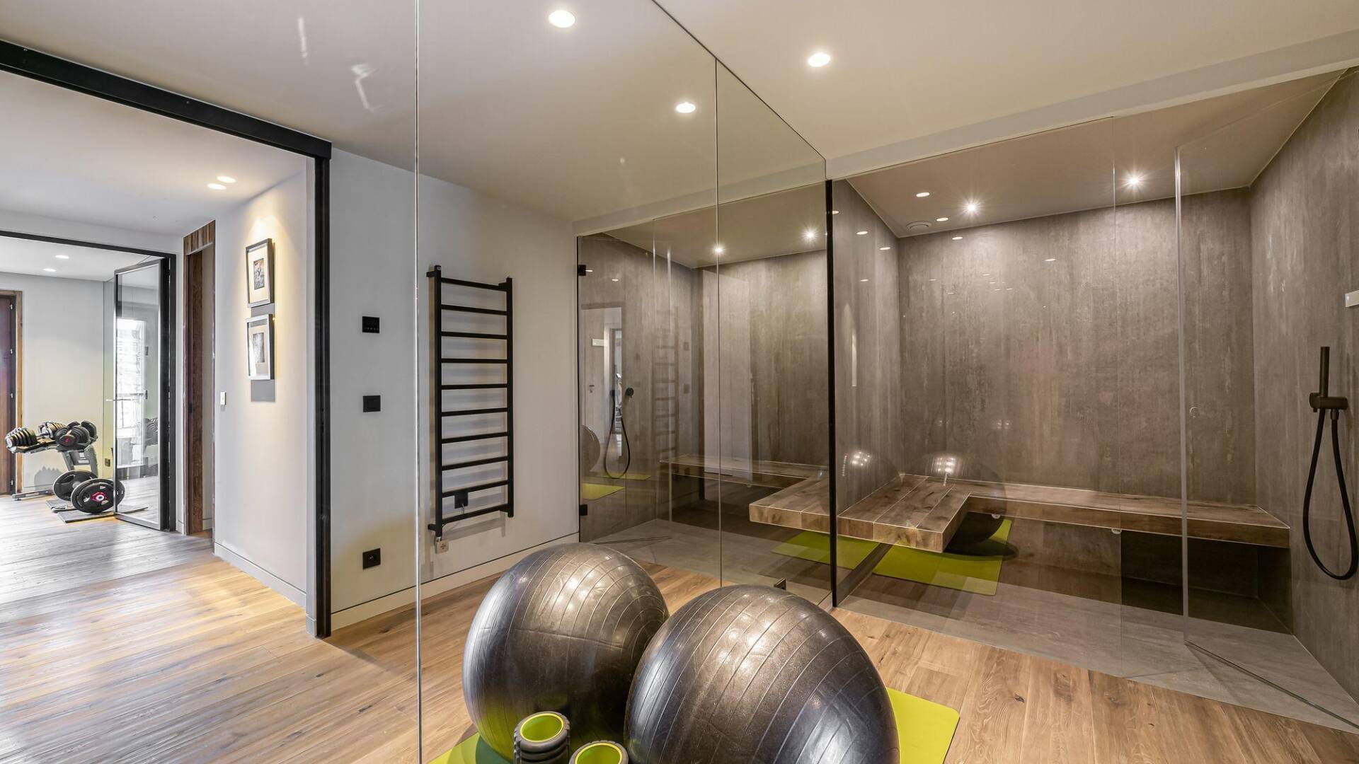 upscale yoga area with hammam