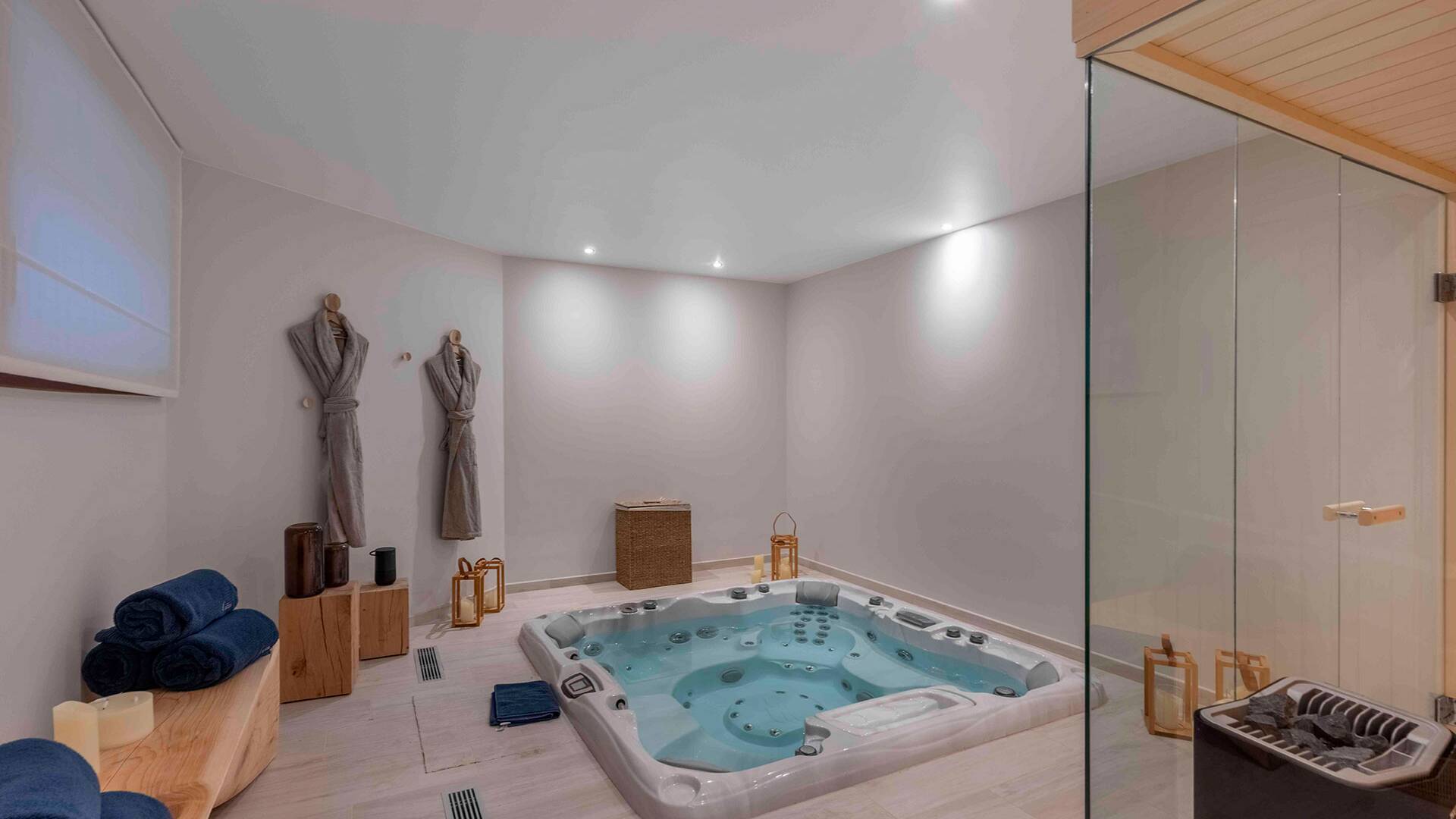indoor jacuzzi and wellness area