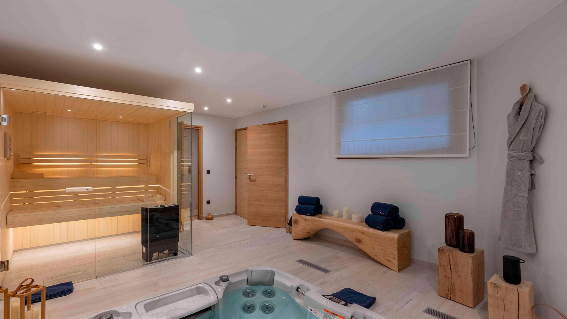 indoor jacuzzi and wellness area