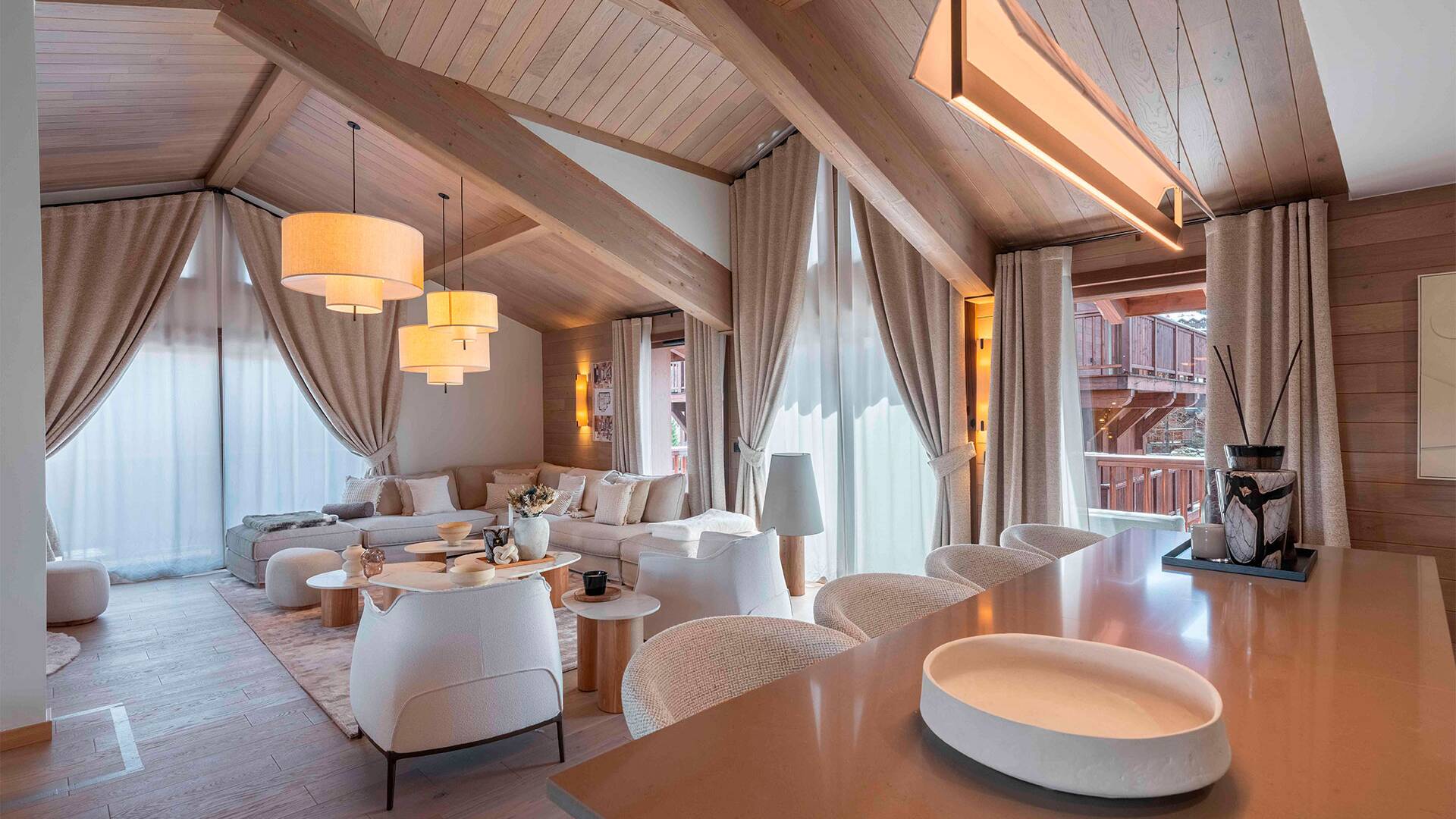 dining table in the living area