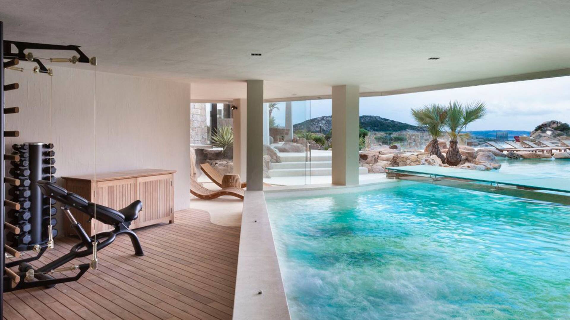 equipped gym and pool 
