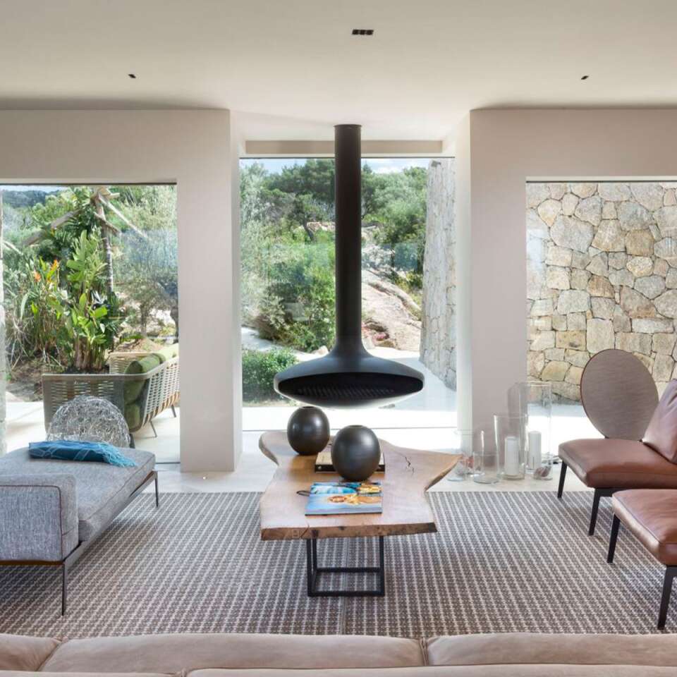 comfortable living room with fireplace