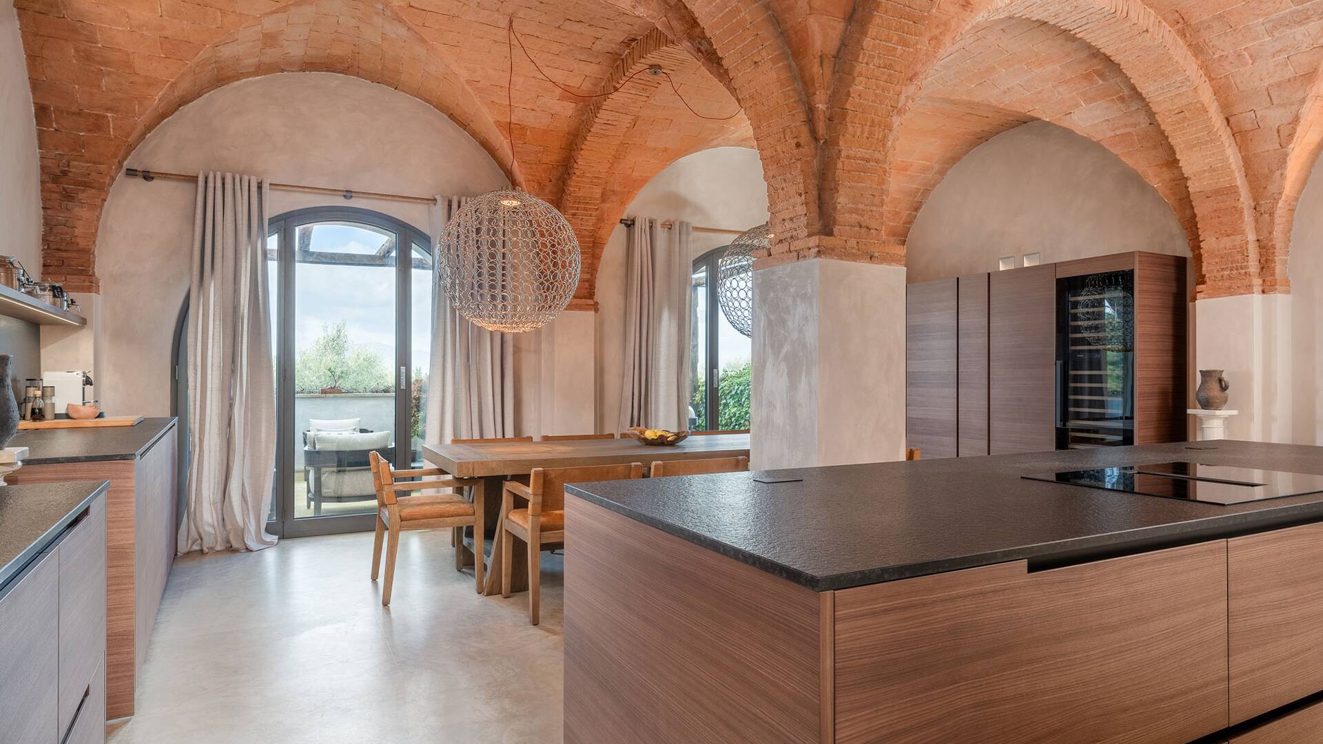 kitchen and dining open space 