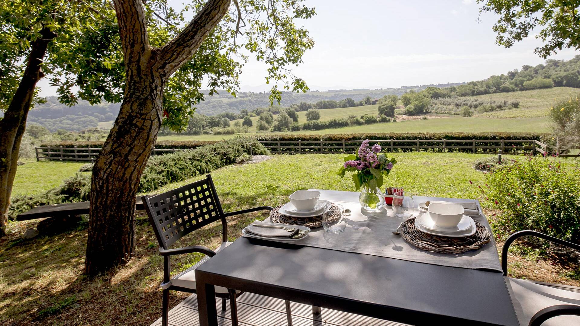 breakfast area in the garden