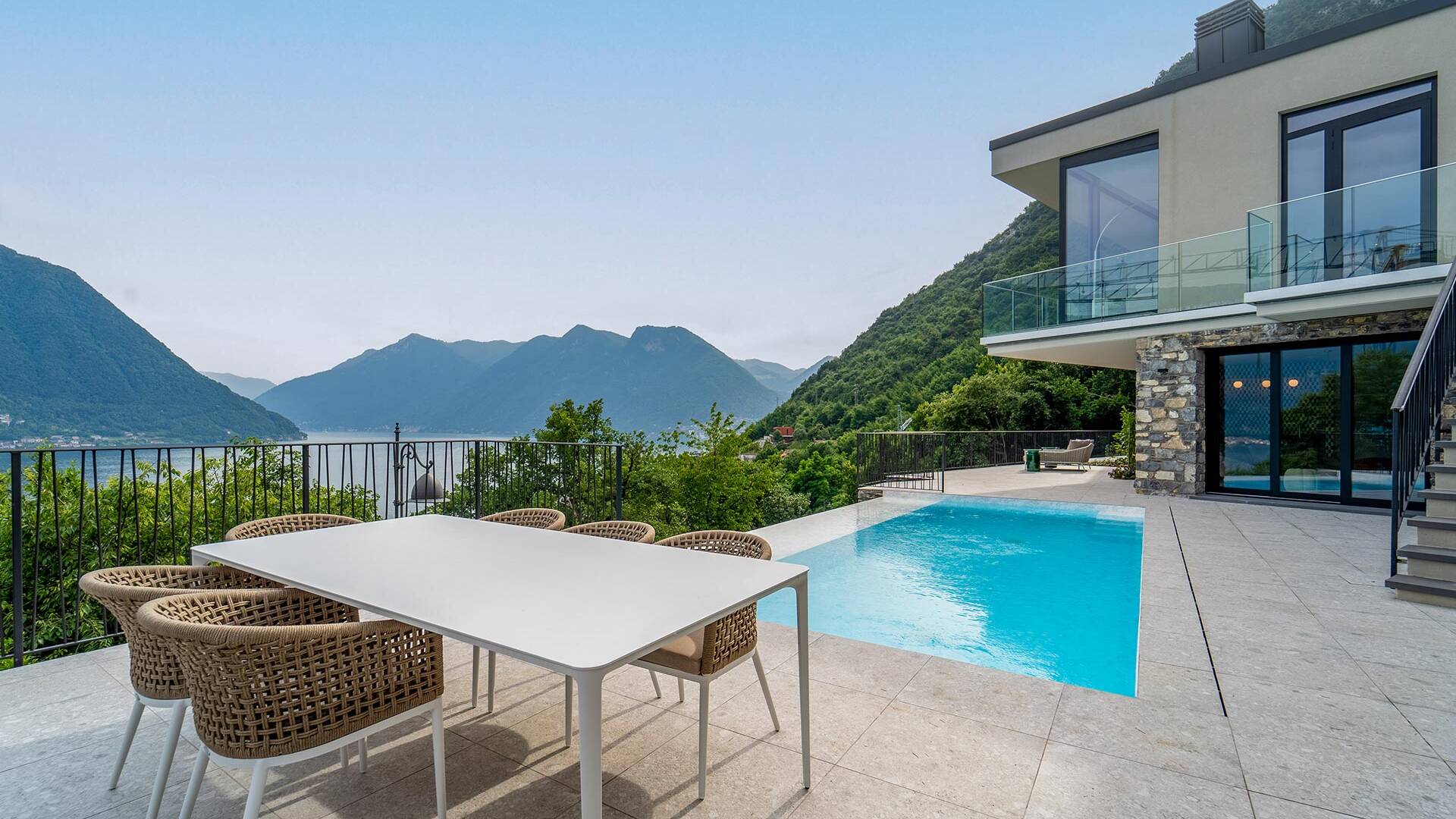 infinity pool with stunning view over Lake Como