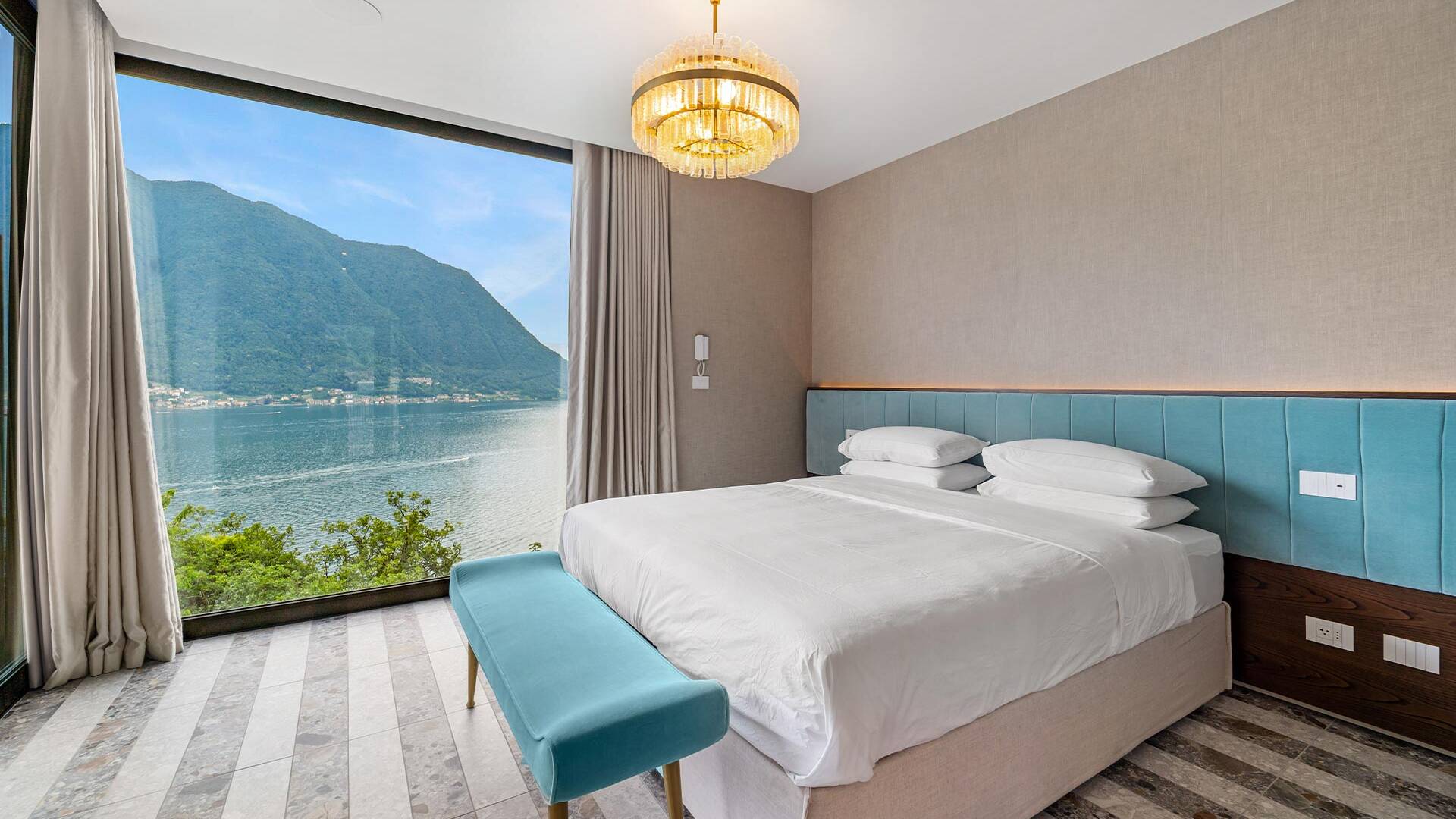 en suite double bedroom with stunning view