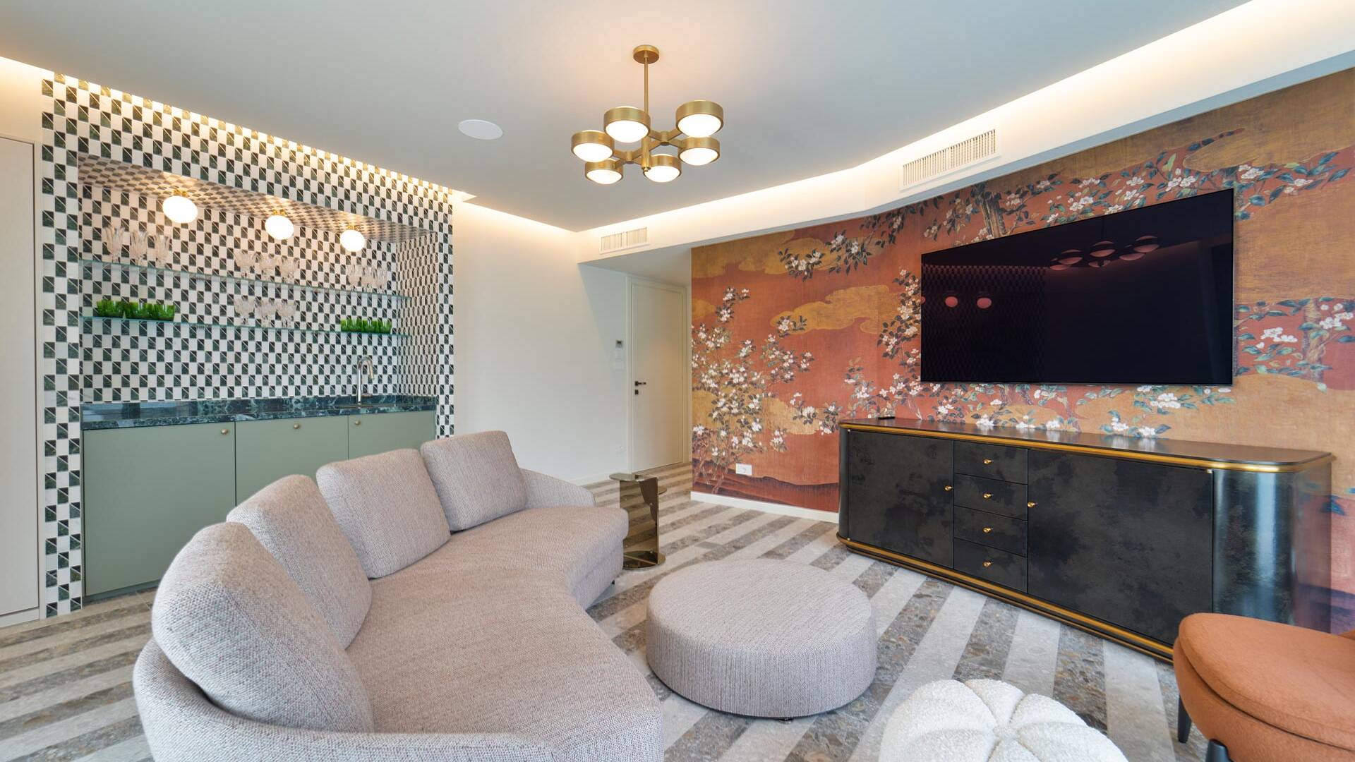 lounge area next to the pool 